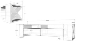 ТВ столик Kalune Design Sosruko, белый/коричневый цена и информация |  Тумбы под телевизор | 220.lv