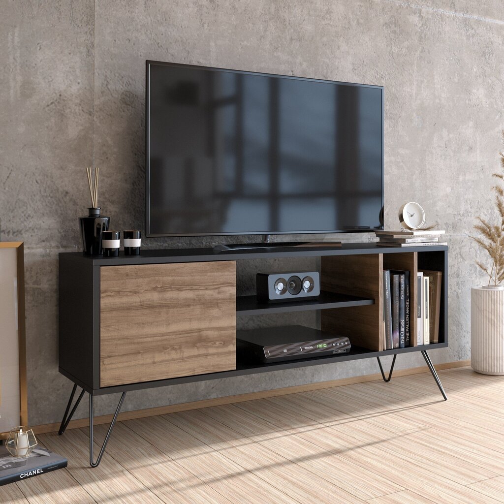TV galdiņš Kalune Design Mistico 140 cm, brūns/melns cena un informācija | TV galdiņi | 220.lv