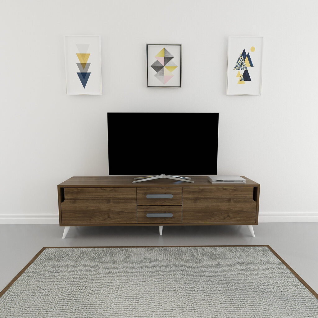 TV galdiņš Kalune Design Tex, tumši brūns cena un informācija | TV galdiņi | 220.lv