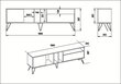 TV galdiņš Kalune Design Mistico 180 cm, brūns/melns cena un informācija | TV galdiņi | 220.lv