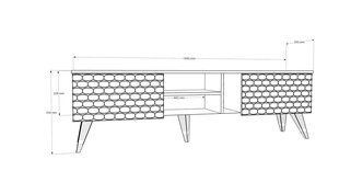 ТВ столик Kalune Design Egg, белый/коричневый цена и информация |  Тумбы под телевизор | 220.lv