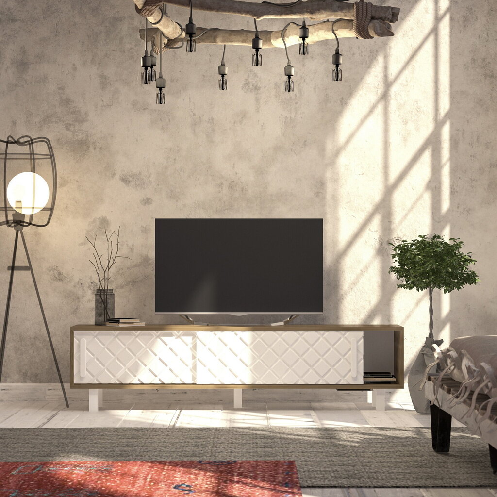 TV galdiņš Kalune Design Rob, ozola krāsas/balts cena un informācija | TV galdiņi | 220.lv