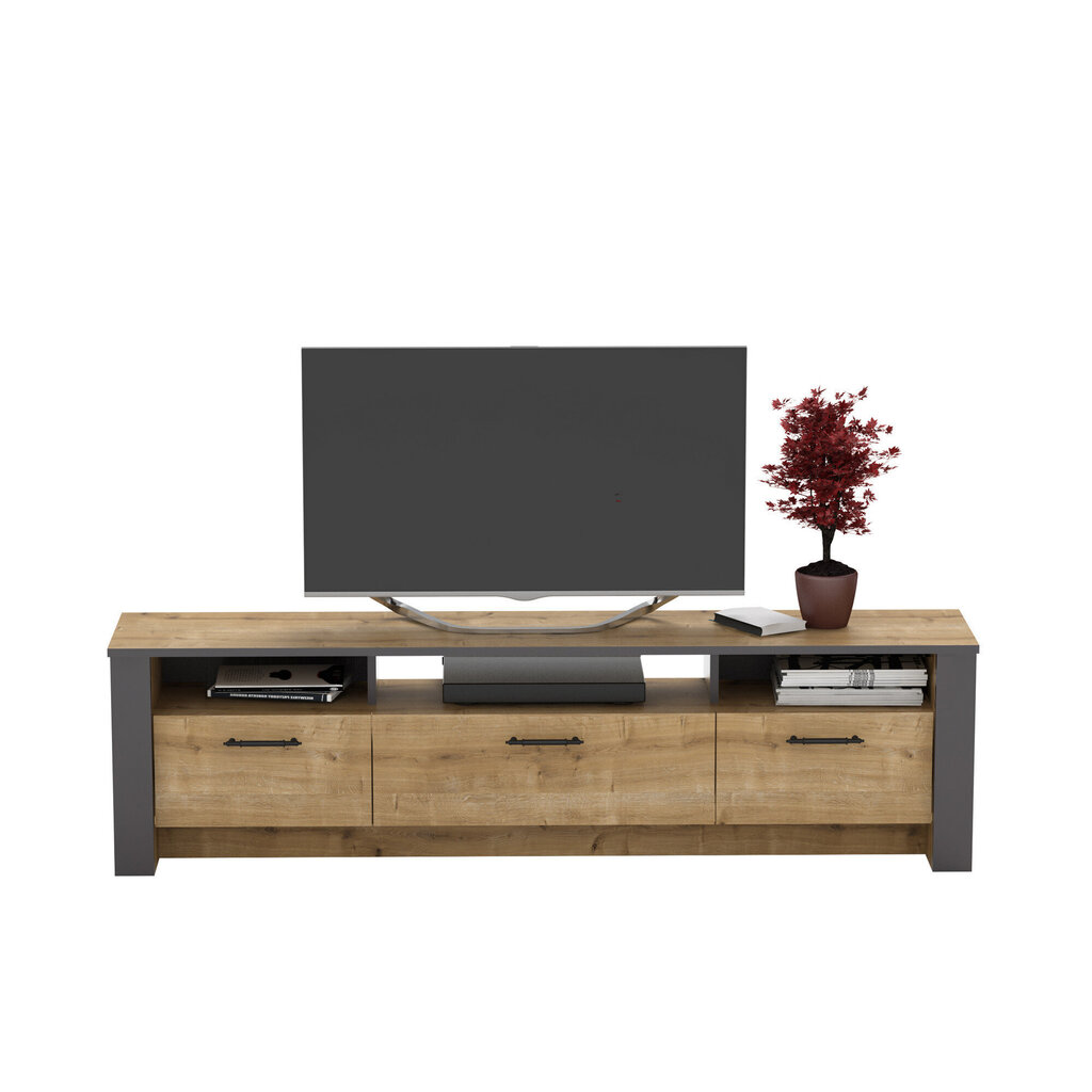 TV galdiņš Kalune Design Manhattan 180 cm, ozola krāsas/pelēks цена и информация | TV galdiņi | 220.lv