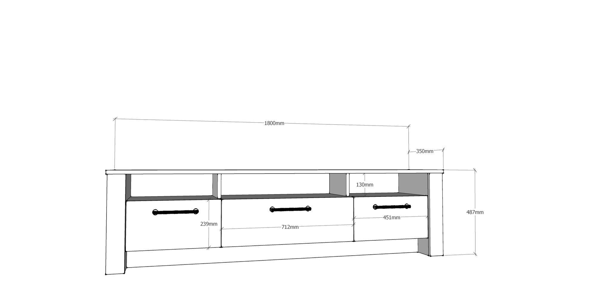 TV galdiņš Kalune Design Manhattan 180 cm, ozola krāsas/pelēks цена и информация | TV galdiņi | 220.lv