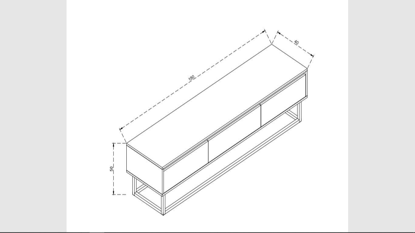 TV galdiņš Kalune Design Tilsim 180 cm, brūns/melns cena un informācija | TV galdiņi | 220.lv