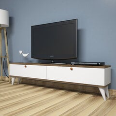 ТВ столик Kalune Design Paris, белый/коричневый цена и информация | Тумбы под телевизор | 220.lv