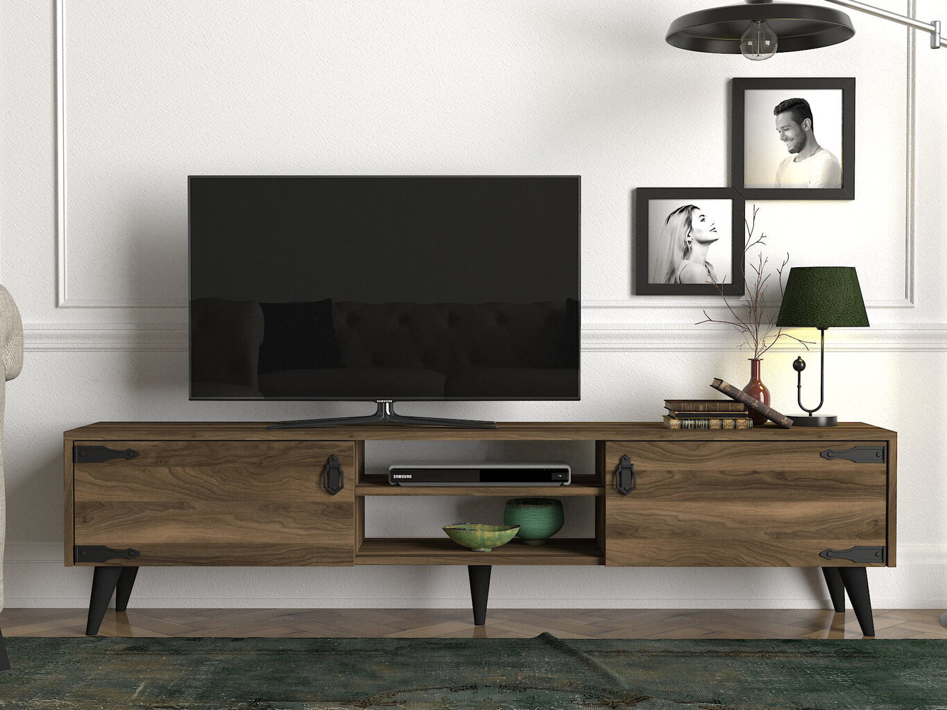 TV galdiņš Kalune Design Anthes 2, brūns/melns цена и информация | TV galdiņi | 220.lv