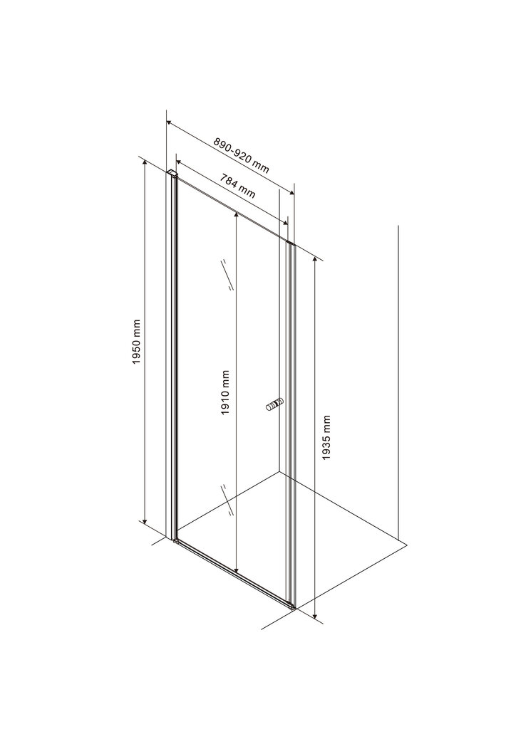 Dušas durvis RUBINETA RUB-310 90 cm cena un informācija | Dušas durvis, dušas sienas | 220.lv