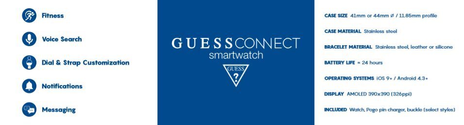 Pulkstenis Guess Connect C1001G5 cena un informācija | Vīriešu pulksteņi | 220.lv