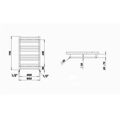 Dvieļu žāvētājs PMH Sorano 50x79 cm, balts kaina ir informacija | Dvieļu žāvētāji | 220.lv