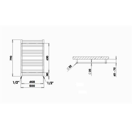 Dvieļu žāvētājs PMH Sorano 50x79 cm, balts cena un informācija | Dvieļu žāvētāji | 220.lv