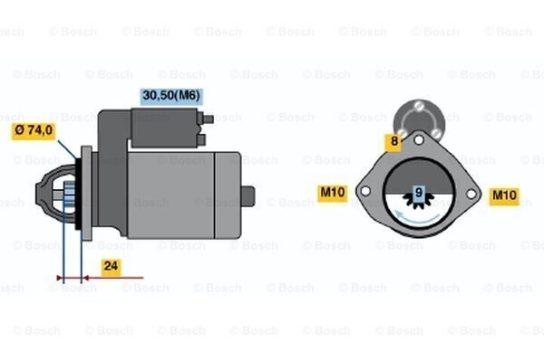 Srarteris Bosch 0001115045 12V, 1.8KW; BMW 1,3,5,6,7,X3,X5 2.0D-3.0D , 2003- cena un informācija | Starteri | 220.lv