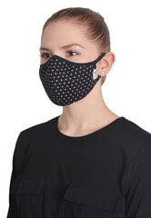 Atkārtoti lietojama sejas maska (2 gab.) 1016 Ergo Plus, melnā krāsā ar lotosa punktiem cena un informācija | Pirmā palīdzība | 220.lv