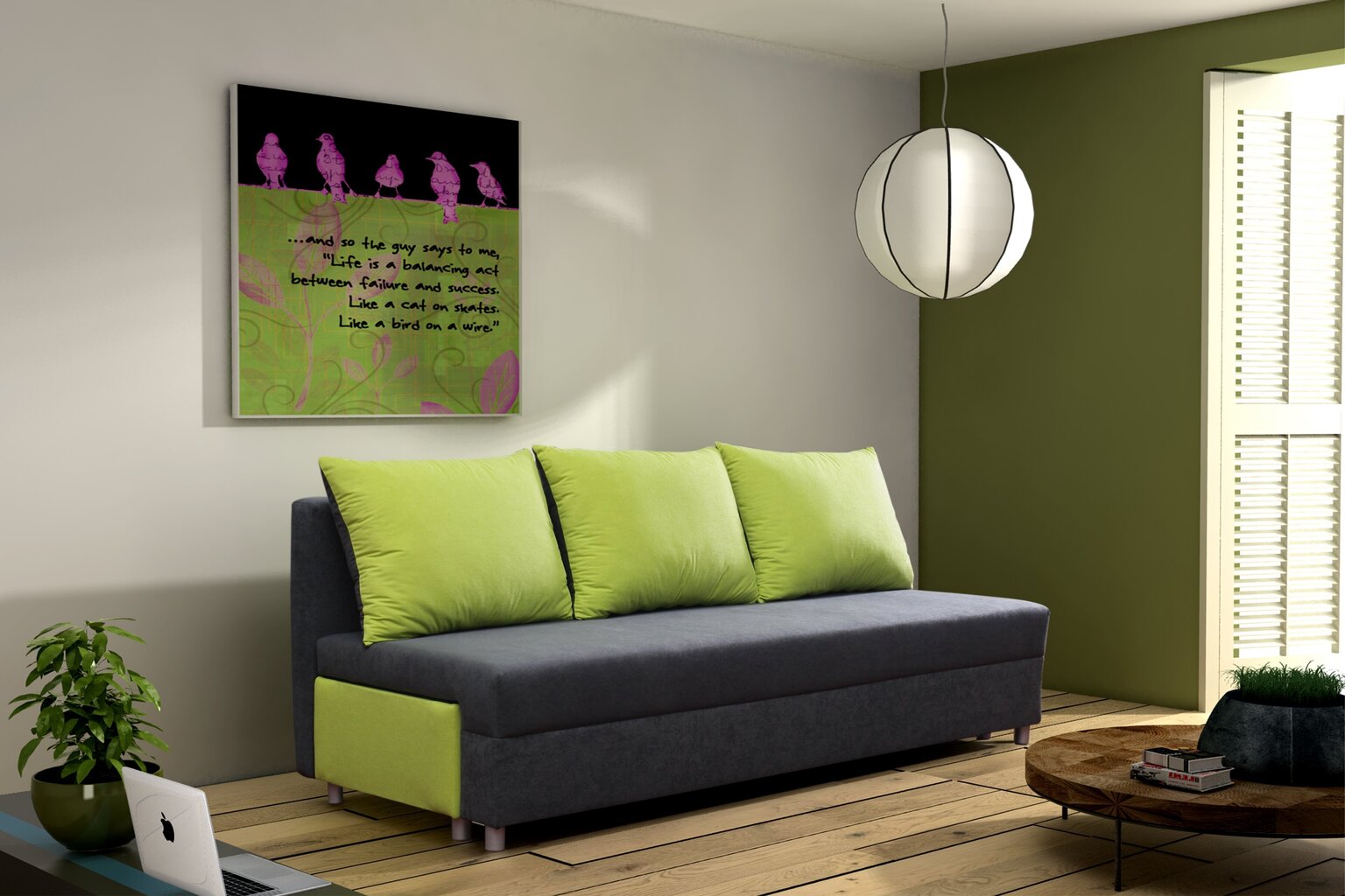 Dīvāns Pola, melns/gaiši zaļš cena un informācija | Dīvāni | 220.lv