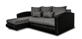 Stūra dīvāns Nina II, melns/tumši pelēks cena un informācija | Stūra dīvāni | 220.lv
