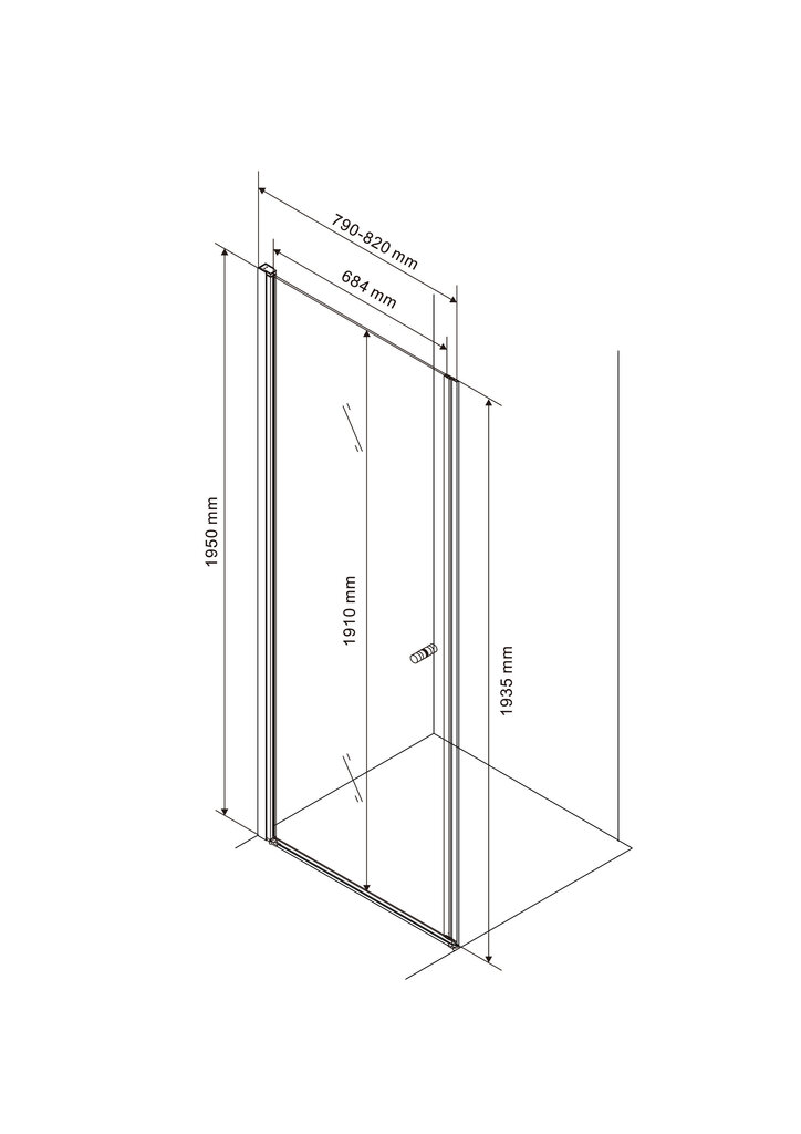 Dušas durvis Rubineta RUB-310, 80 cm cena un informācija | Dušas durvis, dušas sienas | 220.lv