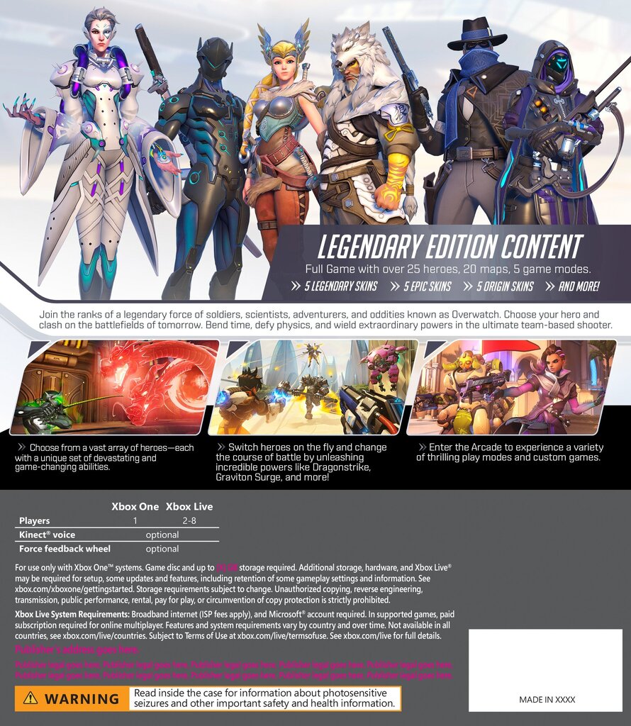 Overwatch: Legendary Edition XBOX цена и информация | Datorspēles | 220.lv