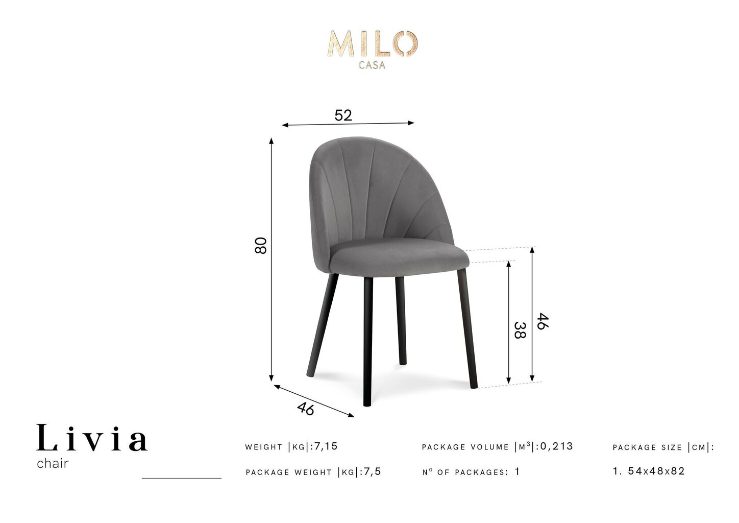 Krēsls Milo Casa Livia, smilškrāsas cena un informācija | Virtuves un ēdamistabas krēsli | 220.lv