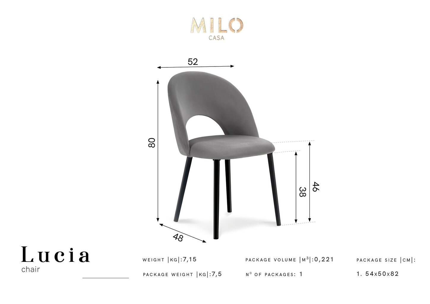 Krēsls Milo Casa Lucia, tumši zils cena un informācija | Virtuves un ēdamistabas krēsli | 220.lv