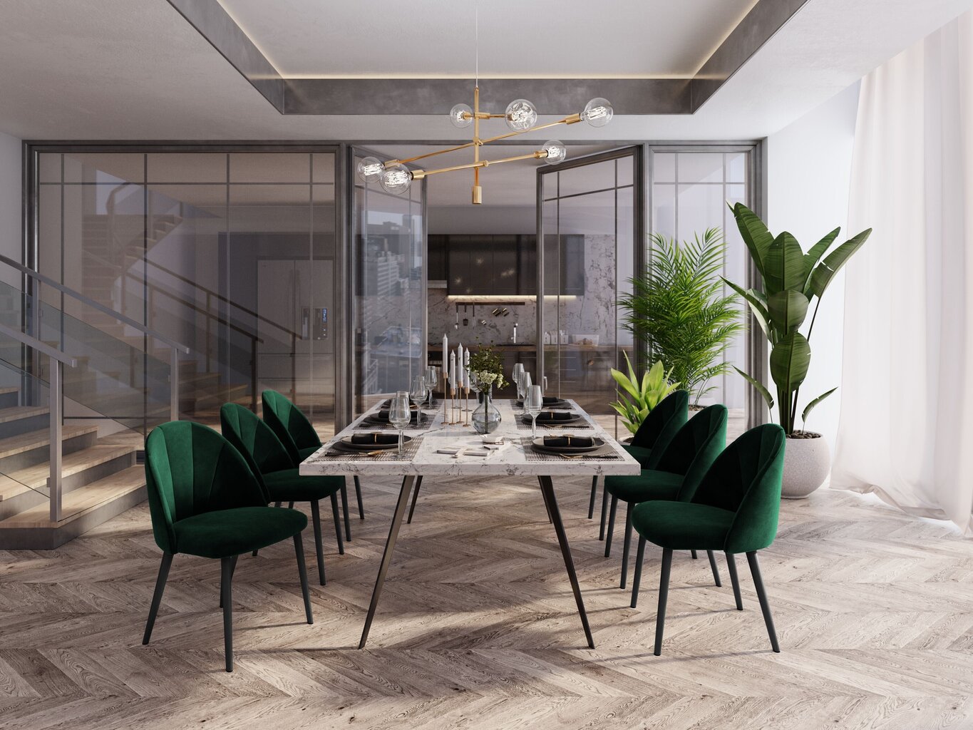 2-u krēslu komplekts Milo Casa Livia, tumši zaļš cena un informācija | Virtuves un ēdamistabas krēsli | 220.lv