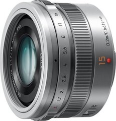 Panasonic LEICA DG SUMMILUX 15mm / F1.7 ASPH. (H-X015E-S) Silver cena un informācija | Objektīvi | 220.lv