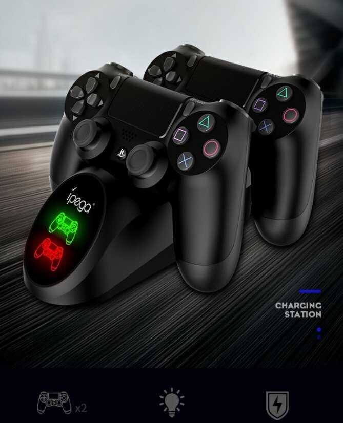 Dualshock 4 uzlādes stacija EXT port cena un informācija | Spēļu kontrolieri | 220.lv