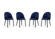 4-u krēslu komplekts Milo Casa Livia, tumši zils cena un informācija | Virtuves un ēdamistabas krēsli | 220.lv