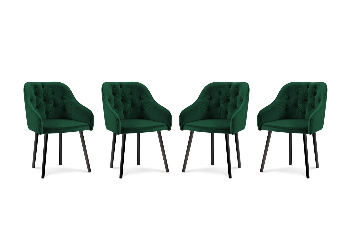4-u krēslu komplekts Milo Casa Luisa, zaļš цена и информация | Virtuves un ēdamistabas krēsli | 220.lv