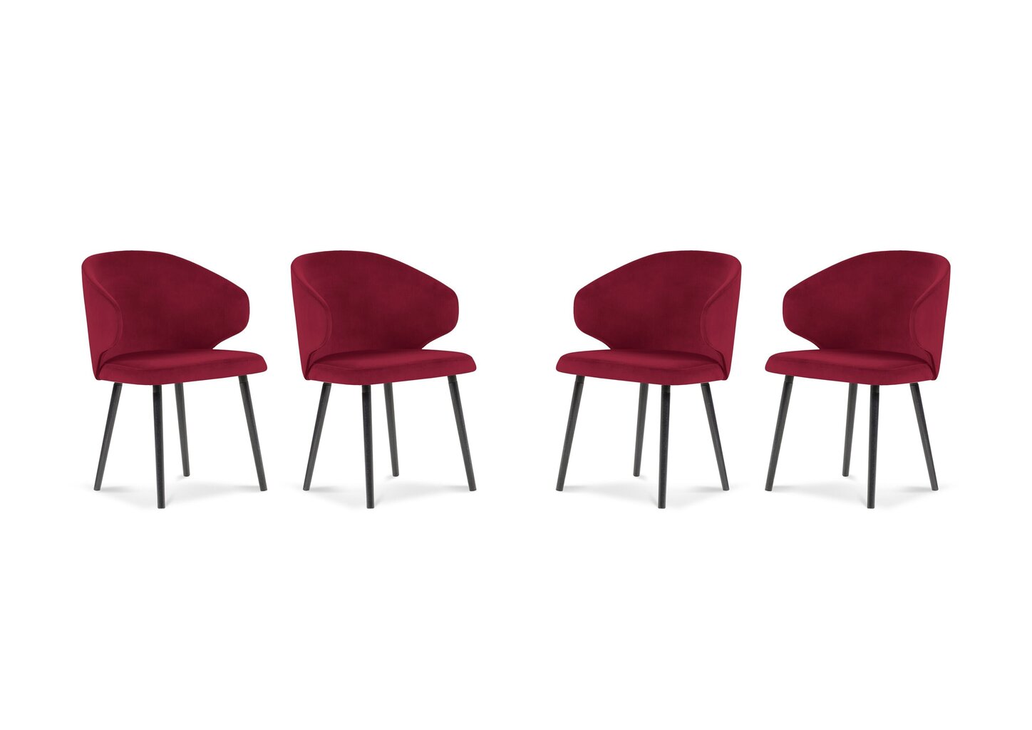 4-u krēslu komplekts Windsor and Co Nemesis, sarkans цена и информация | Virtuves un ēdamistabas krēsli | 220.lv