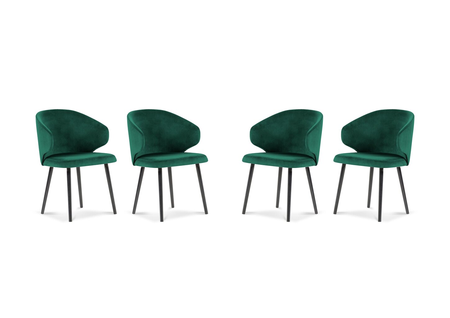 4-u krēslu komplekts Windsor and Co Nemesis, tumši zaļš cena un informācija | Virtuves un ēdamistabas krēsli | 220.lv