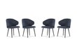 4-u krēslu komplekts Windsor and Co Nemesis, tumši zils cena un informācija | Virtuves un ēdamistabas krēsli | 220.lv