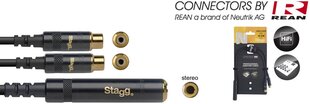 Stagg REAN 3.5 мм miniJack/f AUX TS - 2 x RCA/f 10 см цена и информация | Кабели и провода | 220.lv