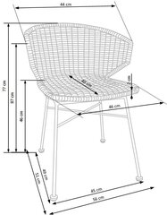 2-u krēslu komplekts Halmar K407, brūns/melns цена и информация | Стулья для кухни и столовой | 220.lv