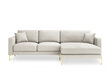 Stūra dīvāns Kooko Home Poeme, gaišas smilškrāsas/zelta krāsas cena un informācija | Stūra dīvāni | 220.lv