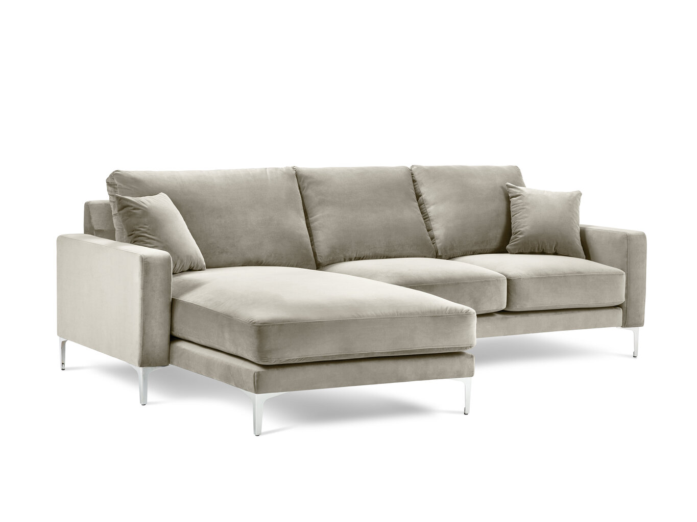 Stūra dīvāns Kooko Home Lyrique, smilškrāsas cena un informācija | Stūra dīvāni | 220.lv