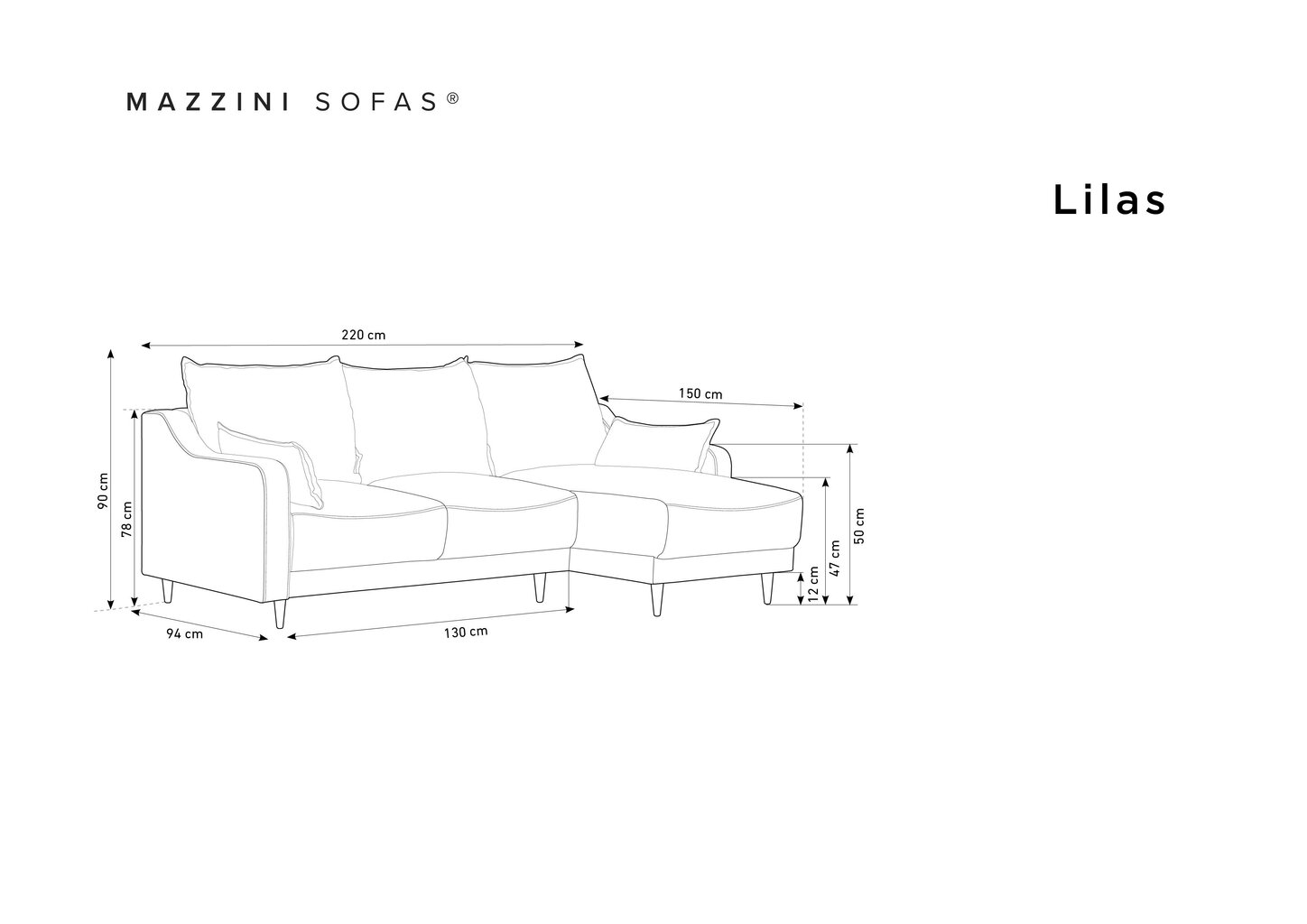 Universāls stūra dīvāns Mazzini Sofas Lilas, smilškrāsas цена и информация | Stūra dīvāni | 220.lv