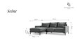 Stūra dīvāns Interieurs86 Seine, smilškrāsas/melns цена и информация | Stūra dīvāni | 220.lv