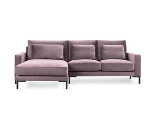 Stūra dīvāns Interieurs86 Seine, rozā/melns cena un informācija | Stūra dīvāni | 220.lv