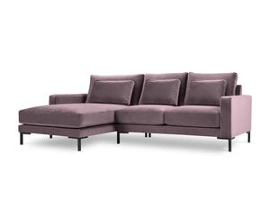 Stūra dīvāns Interieurs86 Seine, rozā/melns cena un informācija | Stūra dīvāni | 220.lv