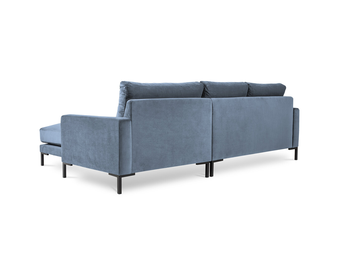 Stūra dīvāns Interieurs86 Seine, gaiši zils/melns cena un informācija | Stūra dīvāni | 220.lv