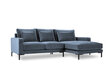 Stūra dīvāns Interieurs86 Seine, gaiši zils/melns cena un informācija | Stūra dīvāni | 220.lv