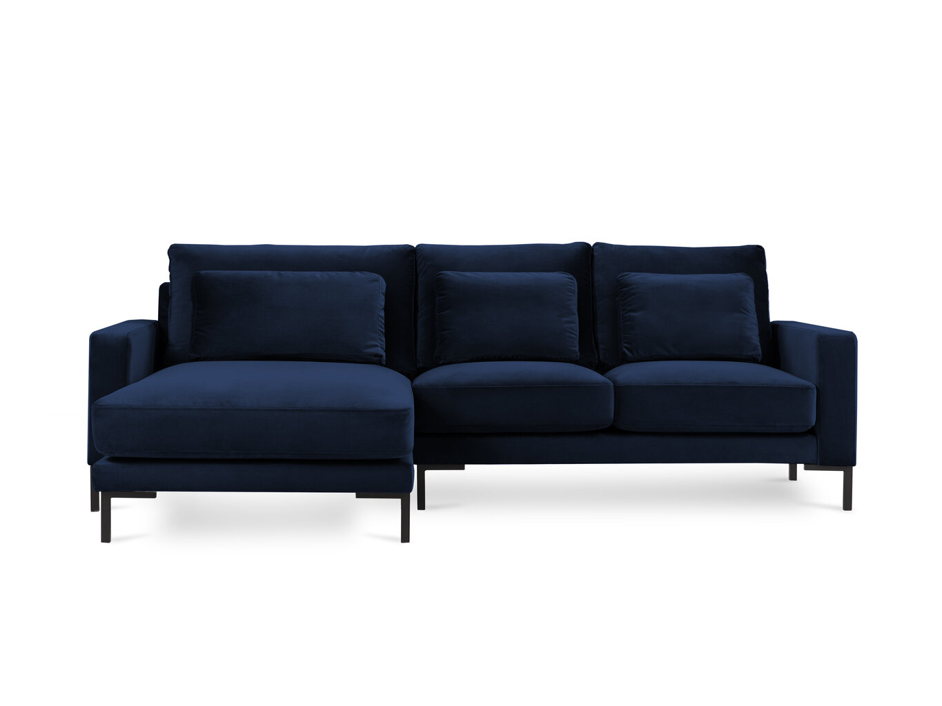 Stūra dīvāns Interieurs86 Seine, zils/melns cena un informācija | Stūra dīvāni | 220.lv