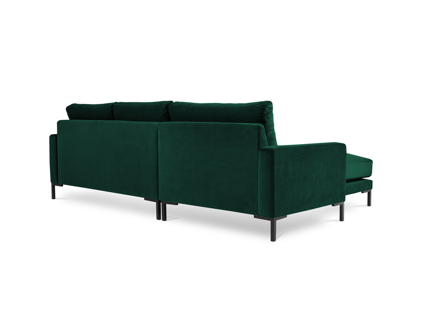 Stūra dīvāns Interieurs86 Seine, tumši zaļš/melns cena un informācija | Stūra dīvāni | 220.lv