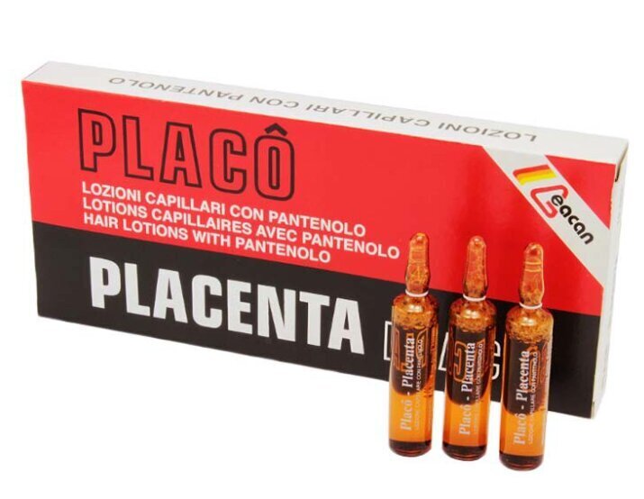 Placentas ampulas matu augšanas veicināšanai Placenta Placo, 12x10ml cena un informācija | Matu uzlabošanai | 220.lv