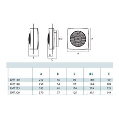 Настенный вентилятор Cata LHV-300 цена и информация | Вентиляторы для ванной | 220.lv