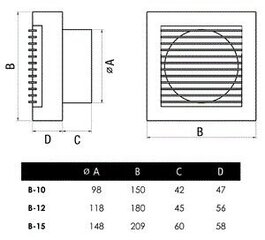 Вентилятор Cata B-10 PIR цена и информация | Вентиляторы для ванной | 220.lv