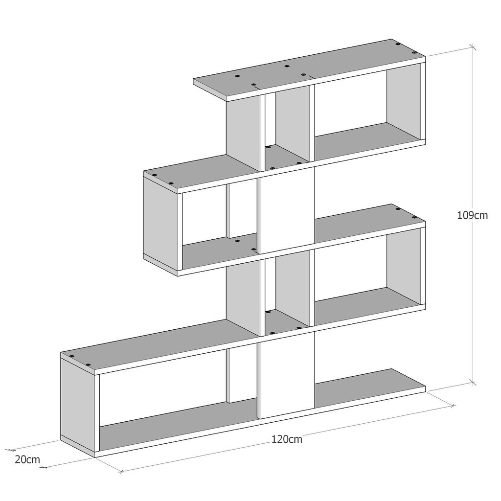 Grīdas plaukts Kalune Design Karlin, balts/brūns цена и информация | Plaukti | 220.lv