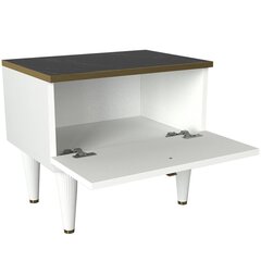 Ночной столик Kalune Design Ravenna, белый/черный цена и информация | Прикроватные тумбочки | 220.lv