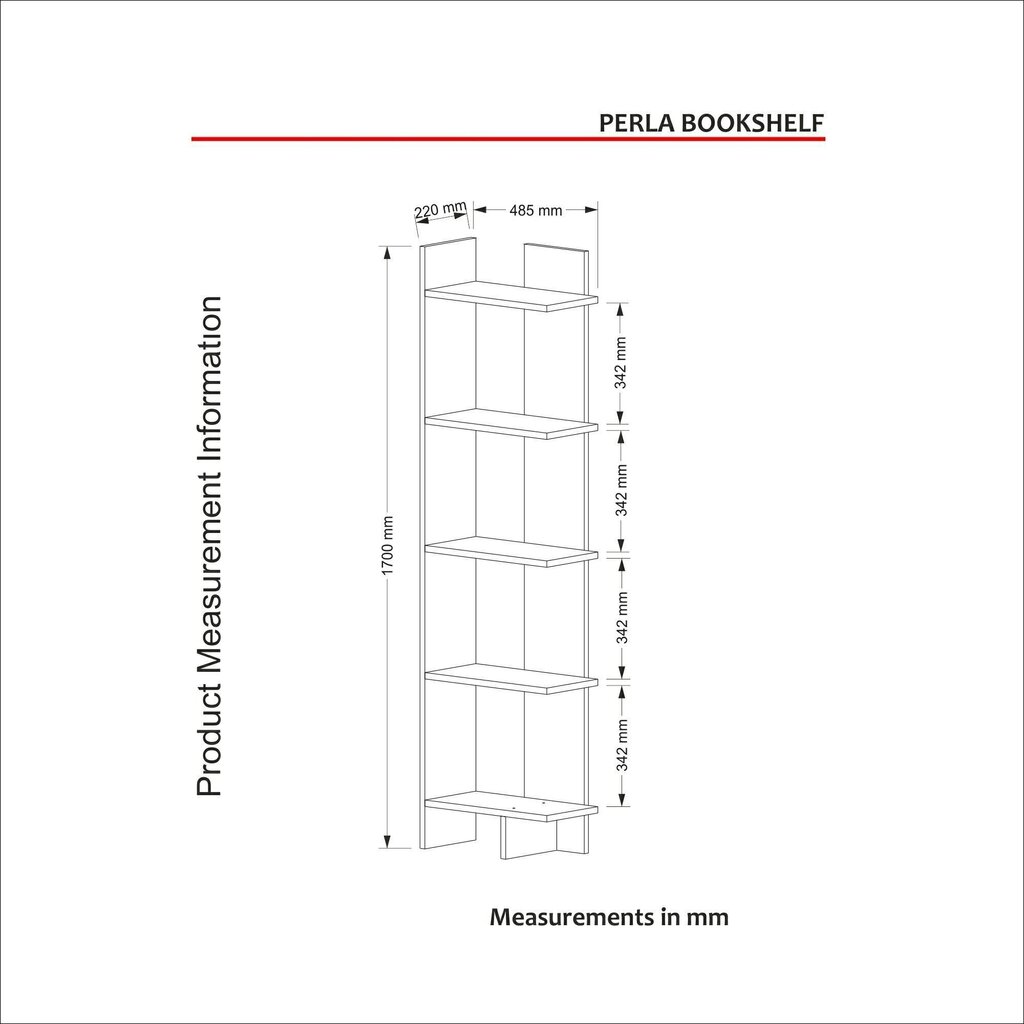 Plaukts Kalune Design Perla, balts цена и информация | Plaukti | 220.lv