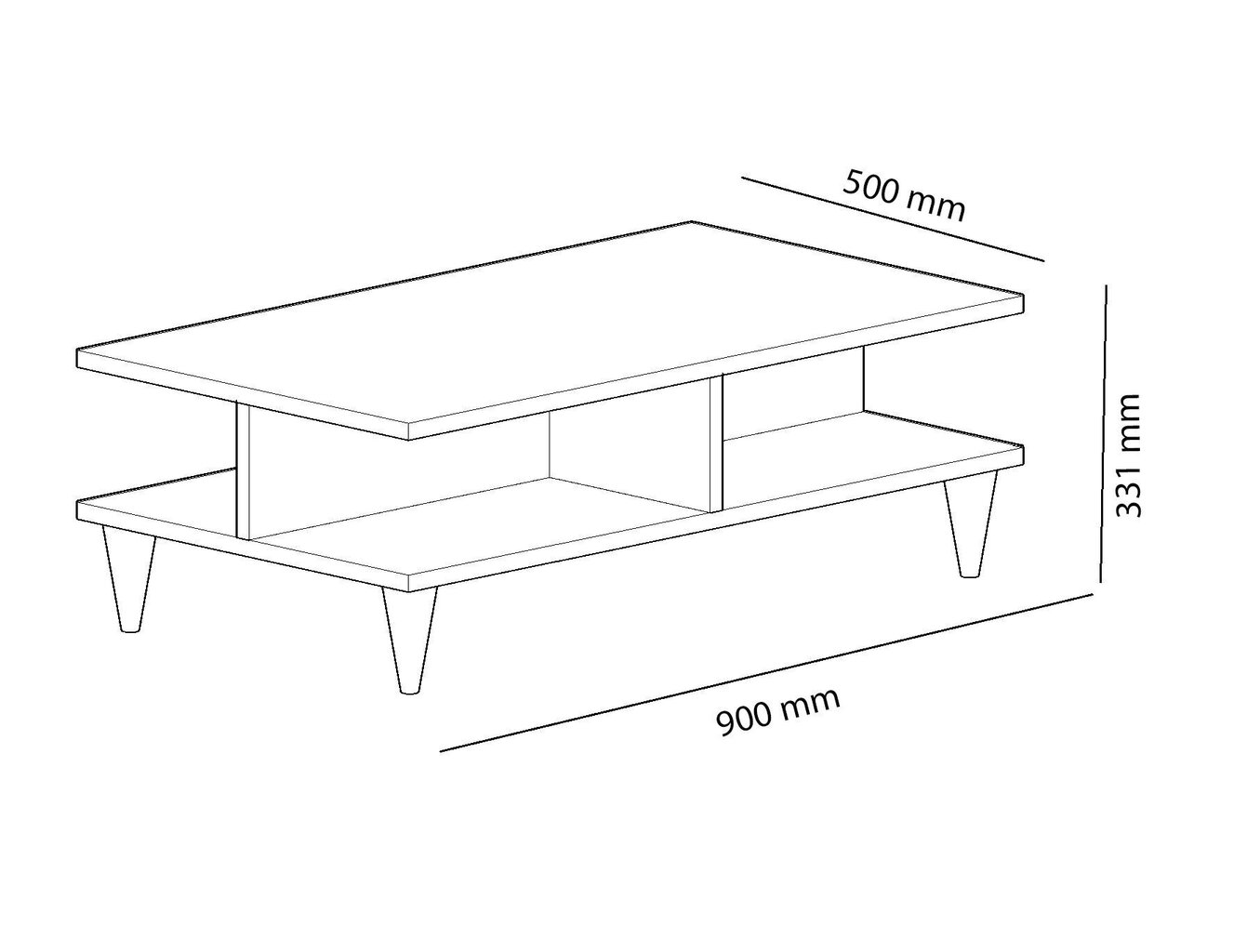 Kafijas galdiņš Kalune Design Diamond, gaiši brūns/melns cena un informācija | Žurnālgaldiņi | 220.lv